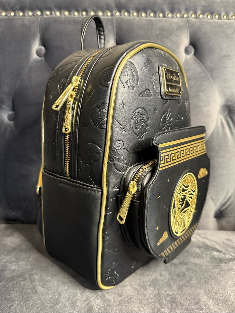 Disney Black and Gold Zodiac Mini Backpack by Loungefly - Picture 3 of 16